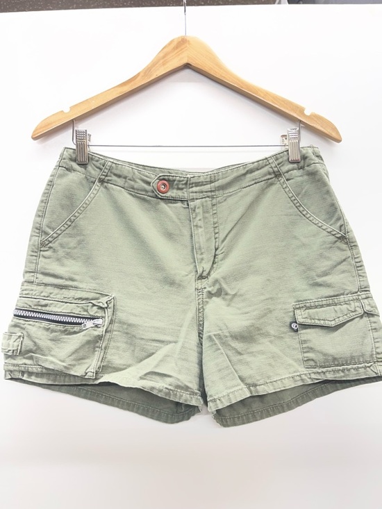 Z. Cavaricci Pants - Z. Cavaricci Olive Green Cargo Shorts with Zip Pocket vintage Y2K